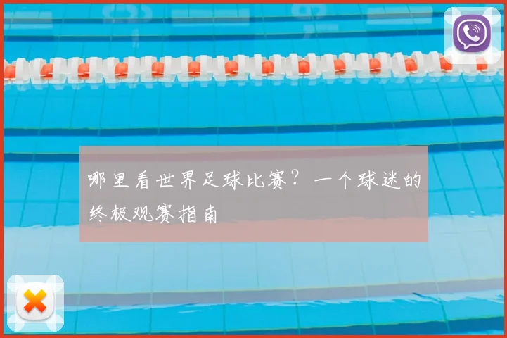 哪里看世界足球比赛?一个球迷的终极观赛指南
